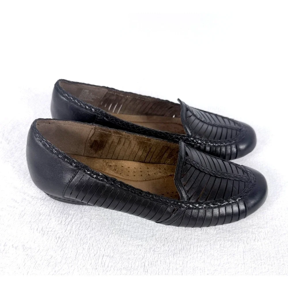 Rockport Cobb Hill Women's Black Leather Loafer Flats Slip On 7.5M